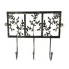 Black Antique Effect Steel Flora 3 Hook Rail, (L)307mm (H)174mm