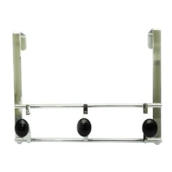 Black Chrome Effect Double Over Door Hook (D)191.5mm