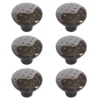 Black Zinc Alloy Nickel Effect Round Dimple Furniture Knob (Dia)27mm, Pack Of 6