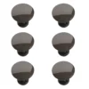 Black Zinc Alloy Nickel Effect Round Furniture Knob (Dia)30mm, Pack Of 6
