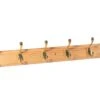 Brass Effect Mahogany 6 Hook Rail, (L)685mm (H)15mm