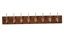 Brown Antique Brass Effect Cathedral 8 Hook Rail, (L)840mm (H)20mm