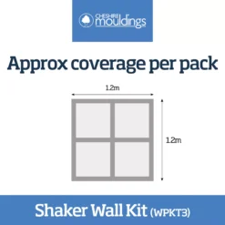 Cheshire Mouldings MDF Shaker Wall Panelling Kit (H)1200mm (W)63mm (T)9mm -WoodDepot Shop cheshire mouldings mdf shaker wall panelling kit h 1200mm w 63mm t 9mm5055170395499 01t
