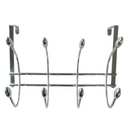 Chrome Effect Acorn 4 Hook Rail, (L)375mm (H)230mm
