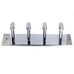 Chrome Effect Contemporary 4 Hook Rail, (L)400mm (H)40mm