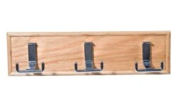 Chrome Effect Oak Raised Edge 3 Hook Rail, (L)420mm (H)15mm