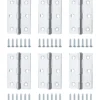Chrome-plated Metal Butt Door Hinge N429 (L)75mm, Pack Of 6