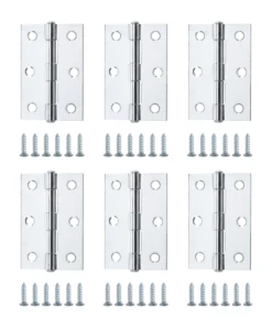 Chrome-plated Metal Butt Door Hinge N429 (L)75mm, Pack Of 6