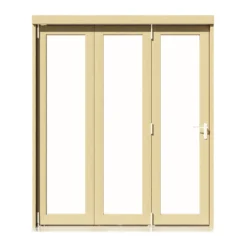 Clear Fully Glazed Softwood Clear Pine Veneer External 3 Sliding Bi-fold Patio Door, (H)2090mm (W)1790mm
