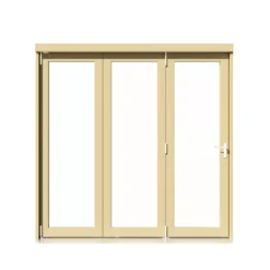 Clear Fully Glazed Softwood Clear Pine Veneer External 3 Sliding Bi-fold Patio Door, (H)2090mm (W)2090mm