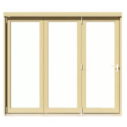 Clear Fully Glazed Softwood Clear Pine Veneer External 3 Sliding Bi-fold Patio Door, (H)2090mm (W)2390mm