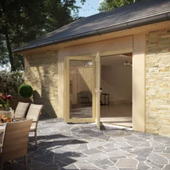 Clear Fully Glazed Softwood Clear Pine Veneer External 3 Sliding Bi-fold Patio Door, (H)2090mm (W)2690mm -WoodDepot Shop clear fully glazed softwood clear pine veneer external 3 sliding bi fold patio door h 2090mm w 2690mm5056118700382 02i bq