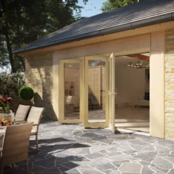 Clear Fully Glazed Softwood Clear Pine Veneer External 5 Sliding Bi-fold Patio Door, (H)2090mm (W)3590mm -WoodDepot Shop clear fully glazed softwood clear pine veneer external 5 sliding bi fold patio door h 2090mm w 3590mm5056118700399 02i bq