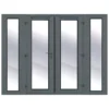 Clear Glazed Grey UPVC External French Door Set, (H)2090mm (W)1790mm