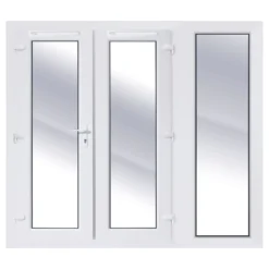 Clear Glazed White UPVC External French Door Set, (H)2090mm (W)2090mm -WoodDepot Shop clear glazed white upvc external french door set h 2090mm w 2090mm5056118701686 37c