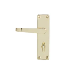 Colours Arsk Polished Brass Effect Steel Straight Bathroom Door Handle (L)101mm -WoodDepot Shop colours arsk polished brass effect steel straight bathroom door handle l 101mm3663602830788 07bq