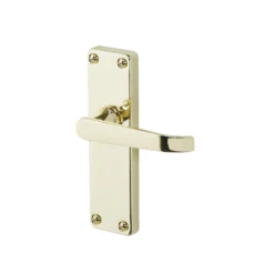 Colours Arsk Polished Brass Effect Steel Straight Latch Door Handle (L)101mm