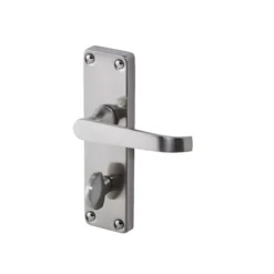 Colours Arsk Satin Nickel Effect Steel Straight Bathroom Door Handle (L)101mm