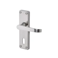 Colours Arsk Satin Nickel Effect Steel Straight Lock Door Handle (L)101mm