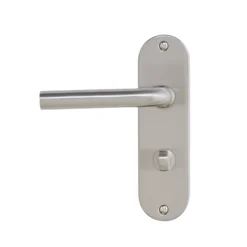 Colours Ayen Satin Nickel Effect Steel Straight Bathroom Door Handle (L)120mm -WoodDepot Shop colours ayen satin nickel effect steel straight bathroom door handle l 120mm3663602830191 06bq