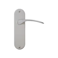 Colours Beare Satin Nickel Effect Aluminium & Steel Curved Latch Door Handle (L)110mm -WoodDepot Shop colours beare satin nickel effect aluminium steel curved latch door handle l 110mm3663602829782 02bq