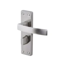 Colours Beauce Satin Nickel Effect Aluminium & Steel Straight Bathroom Door Handle (L)115mm