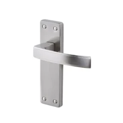 Colours Beauce Satin Nickel Effect Aluminium & Steel Straight Latch Door Handle (L)115mm