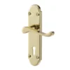 Colours Beja Polished Brass Effect Steel Scroll Lock Door Handle (L)96mm -WoodDepot Shop colours beja polished brass effect steel scroll lock door handle l 96mm3663602829201 01bq