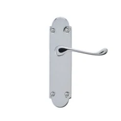 Colours Beja Polished Chrome Effect Steel Scroll Latch Door Handle (L)96mm, Pack Of 3