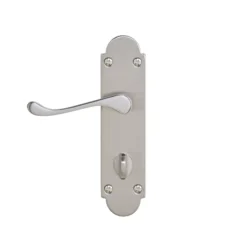 Colours Beja Satin Nickel Effect Steel Scroll Bathroom Door Handle (L)96mm -WoodDepot Shop colours beja satin nickel effect steel scroll bathroom door handle l 96mm3663602829355 04bq