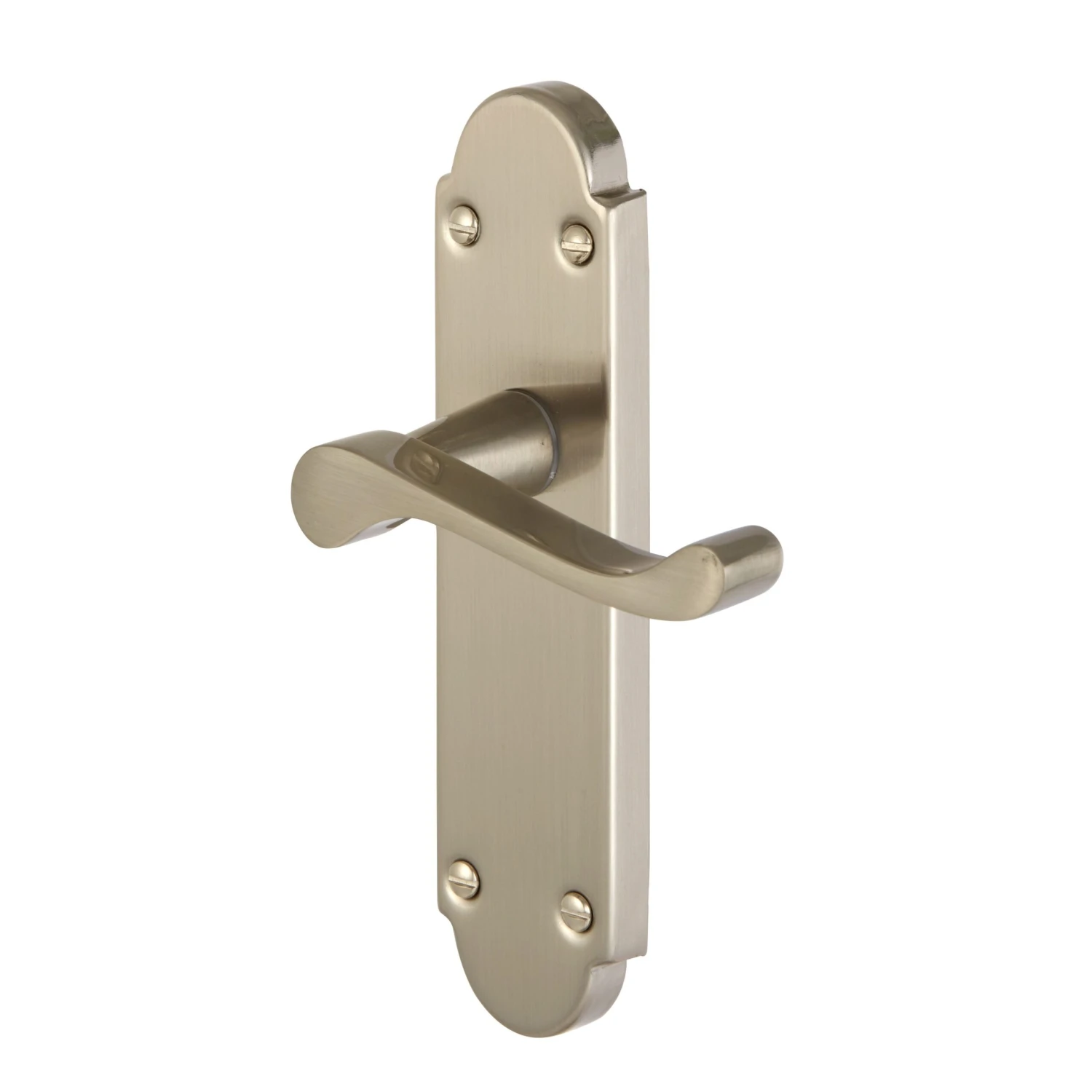 Colours Beja Satin Nickel Effect Steel Scroll Latch Door Handle (L)96mm 4 Colours Beja Satin Nickel Effect Steel Scroll Latch Door Handle (L)96mm - Image 2