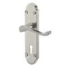 Colours Beja Satin Nickel Effect Steel Scroll Lock Door Handle (L)96mm