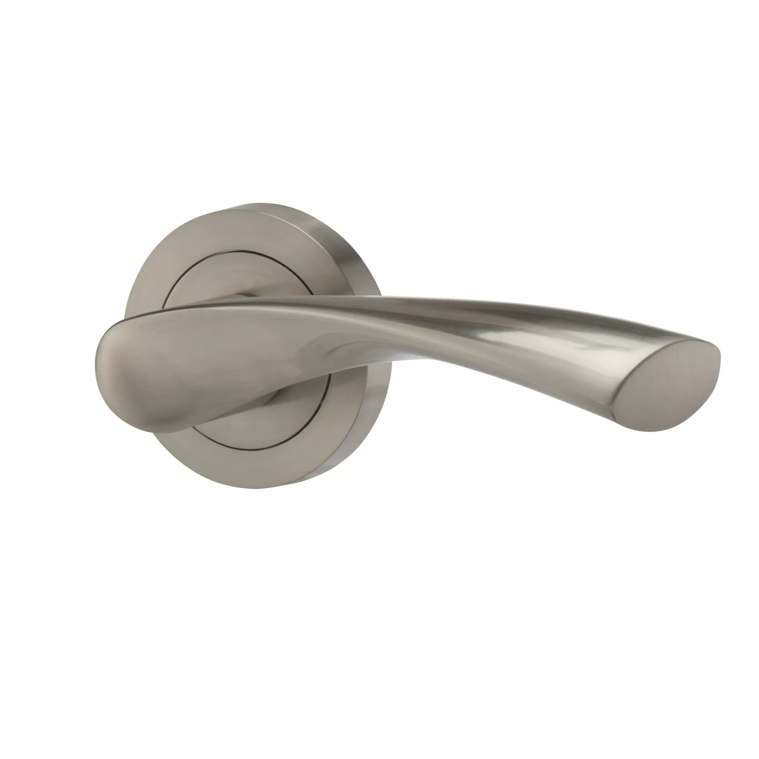Colours Breage Rose Nickel Effect Zamak Latch Door Handle (L)121mm, Pair 3 Colours Breage Rose Nickel Effect Zamak Latch Door Handle (L)121mm, Pair
