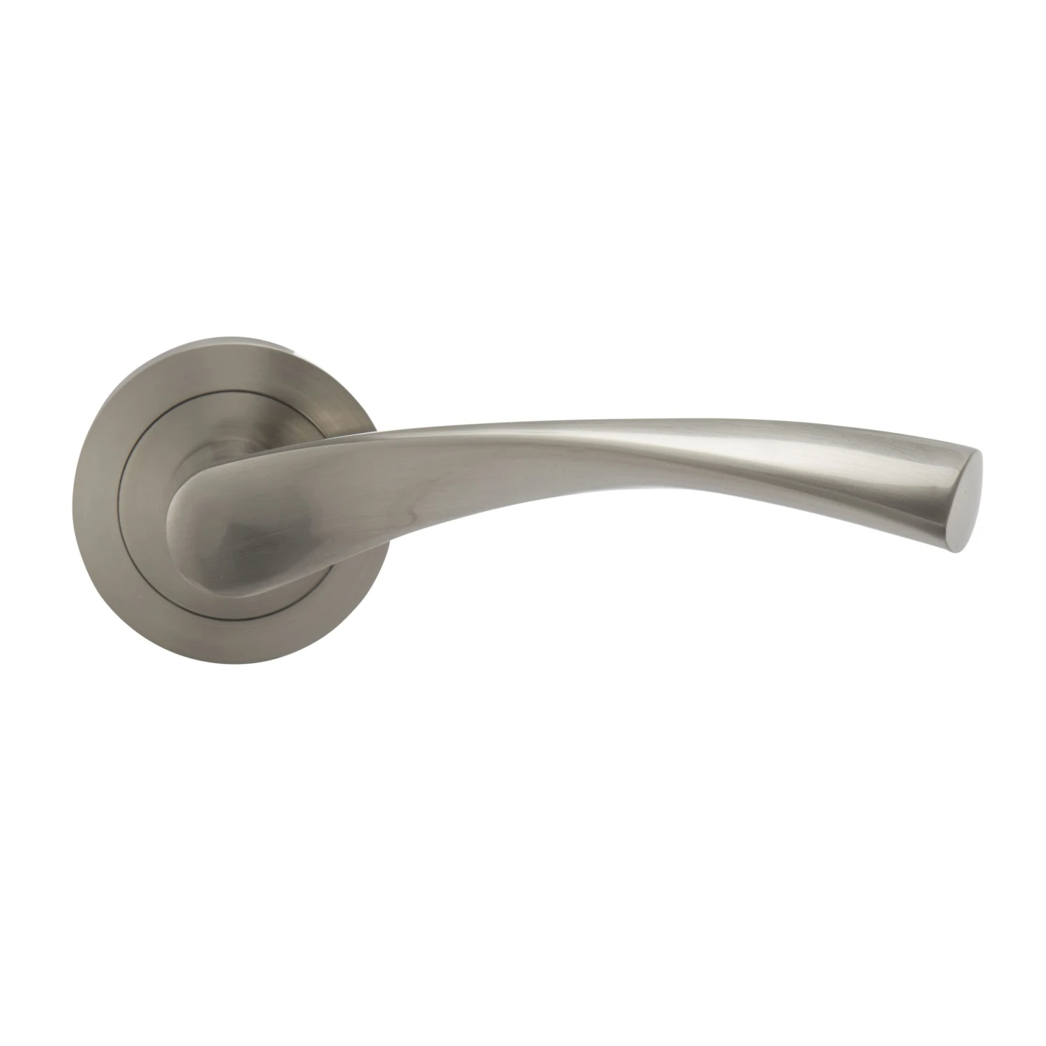 Colours Breage Rose Nickel Effect Zamak Latch Door Handle (L)121mm, Pair 4 Colours Breage Rose Nickel Effect Zamak Latch Door Handle (L)121mm, Pair - Image 2