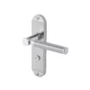 Colours Brigg Satin Nickel Effect Aluminium & Steel Straight Bathroom Door Handle (L)132.8mm