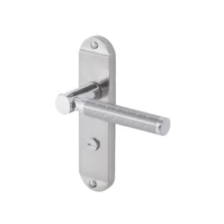 Colours Brigg Satin Nickel Effect Aluminium & Steel Straight Bathroom Door Handle (L)132.8mm