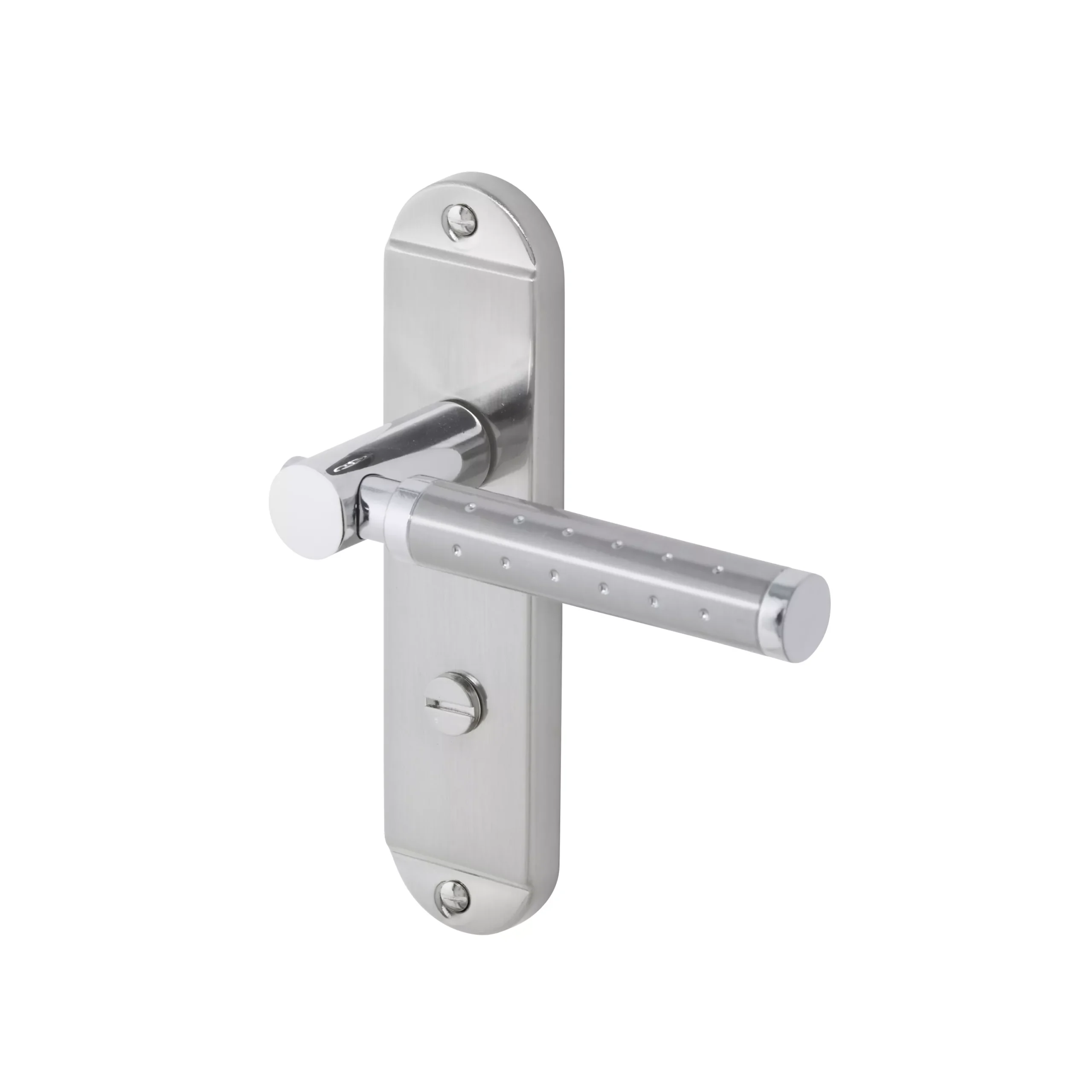 Colours Brigg Satin Nickel Effect Aluminium & Steel Straight Bathroom Door Handle (L)132.8mm 3 Colours Brigg Satin Nickel Effect Aluminium & Steel Straight Bathroom Door Handle (L)132.8mm