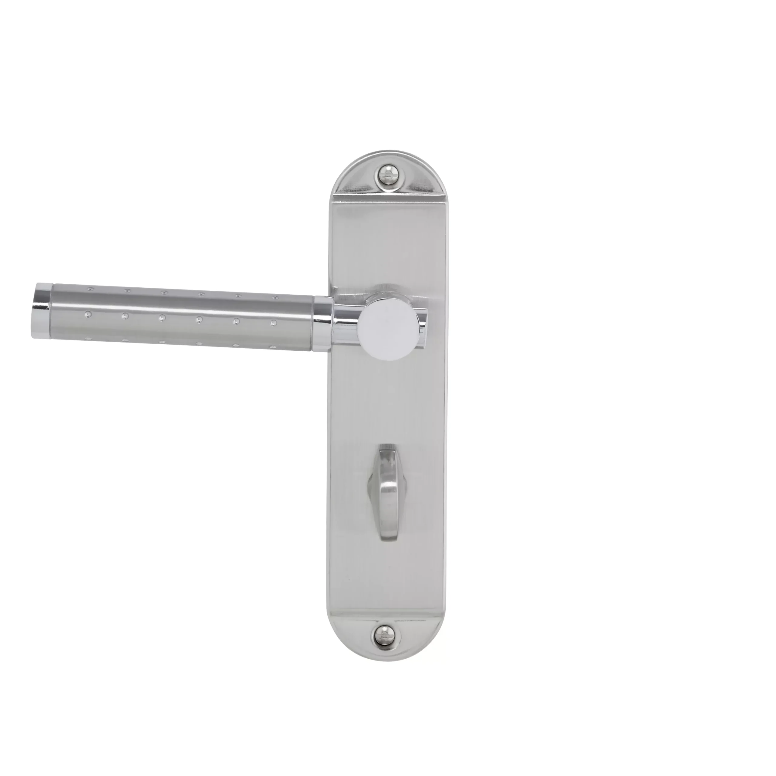 Colours Brigg Satin Nickel Effect Aluminium & Steel Straight Bathroom Door Handle (L)132.8mm 5 Colours Brigg Satin Nickel Effect Aluminium & Steel Straight Bathroom Door Handle (L)132.8mm - Image 3