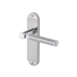 Colours Brigg Satin Nickel Effect Aluminium & Steel Straight Latch Door Handle (L)132.8mm
