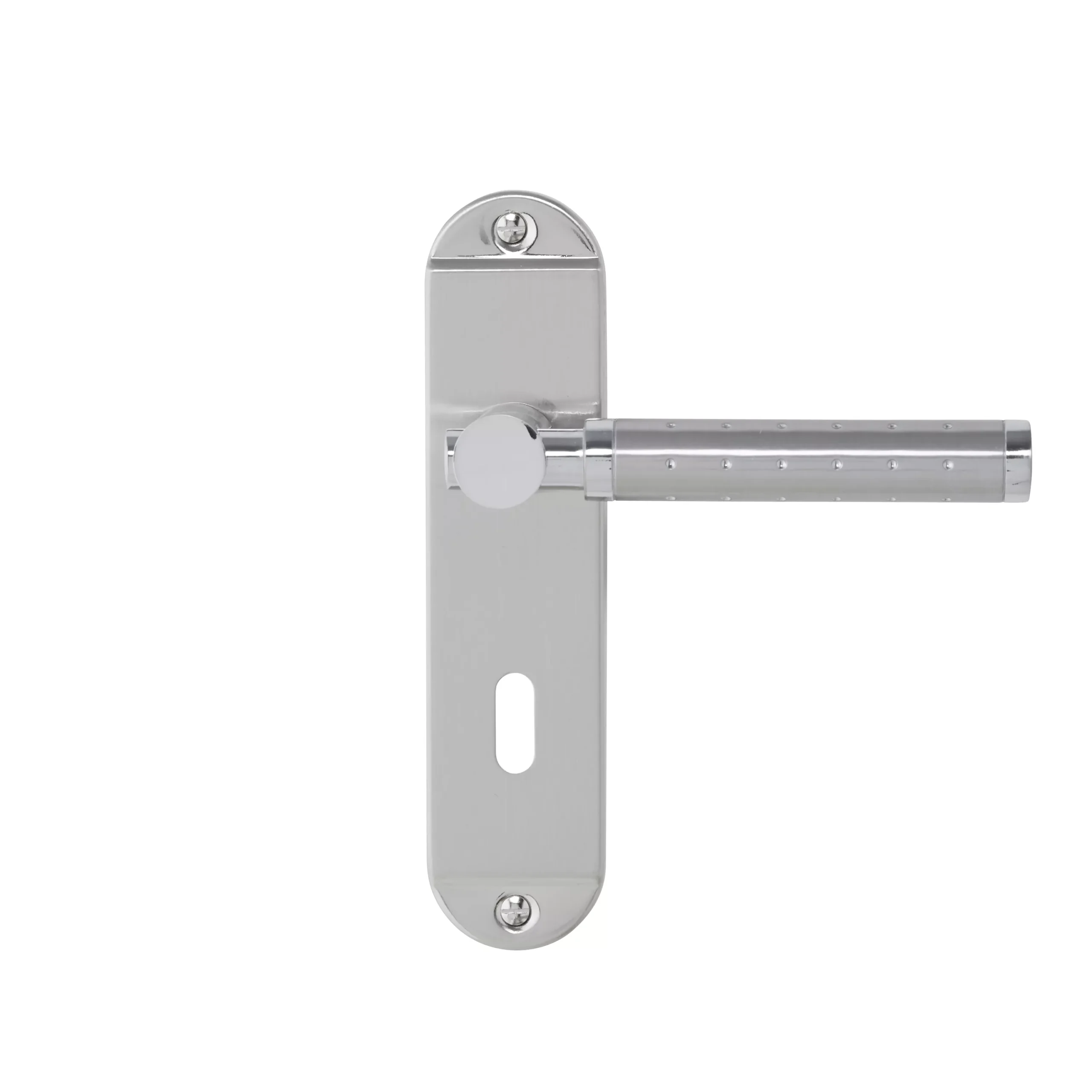 Colours Brigg Satin Nickel Effect Aluminium & Steel Straight Lock Door Handle (L)132.8mm 4 Colours Brigg Satin Nickel Effect Aluminium & Steel Straight Lock Door Handle (L)132.8mm - Image 2