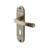 Colours Caspe Antique Brass Effect Steel Straight Lock Door Handle (L)112mm, Pair