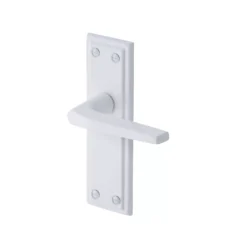 Colours Colan White Aluminium Straight Latch Door Handle (L)106mm