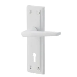 Colours Colan White Aluminium Straight Lock Door Handle (L)106mm