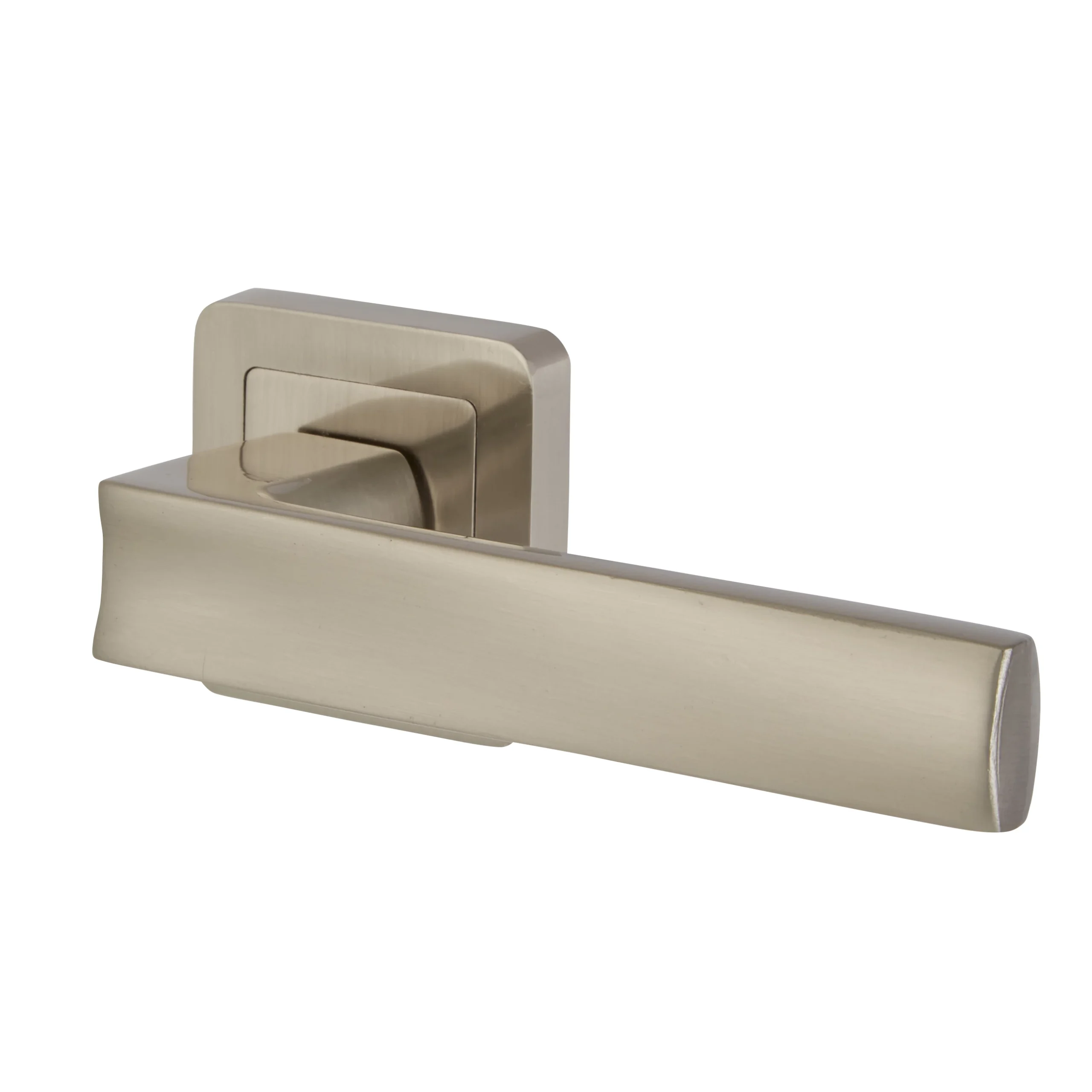 Colours Inya Nickel Effect Aluminium Straight Latch Door Handle (L)127.5mm 3 Colours Inya Nickel Effect Aluminium Straight Latch Door Handle (L)127.5mm