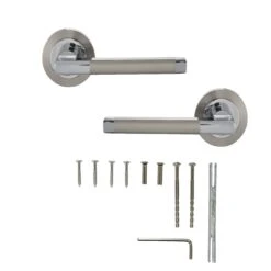 Colours Jaslo Polished Chrome Effect Aluminium Straight Latch Door Handle (L)119mm -WoodDepot Shop colours jaslo polished chrome effect aluminium straight latch door handle l 119mm3663602826491 03bq