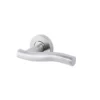 Colours Lalin Satin Nickel Effect Stainless Steel Curved Latch Push-on Rose Door Handle (L)130mm, Pair