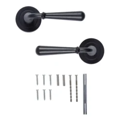 Colours Leba Black Iron Effect Aluminium Straight Latch Door Handle (L)116mm -WoodDepot Shop colours leba black iron effect aluminium straight latch door handle l 116mm3663602827993 03bq