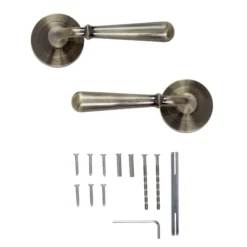 Colours Leba Brass Effect Aluminium Straight Latch Door Handle (L)116mm -WoodDepot Shop colours leba brass effect aluminium straight latch door handle l 116mm3663602828020 03bq