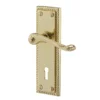 Colours Louga Polished Brass Effect Zamak Scroll Lock Door Handle (L)92mm