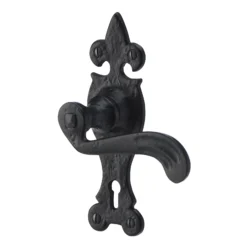 Colours Lunca Matt Black Steel Scroll Lock Door Handle (L)119mm